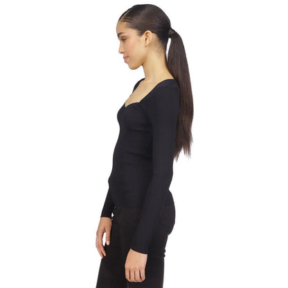 Women's Rhinestone Sweetheart-Neck Top
