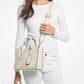 Mirella Small Logo Embossed Pebbled Leather Crossbody Bag