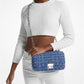 Kensington Large Frayed Denim Shoulder Bag