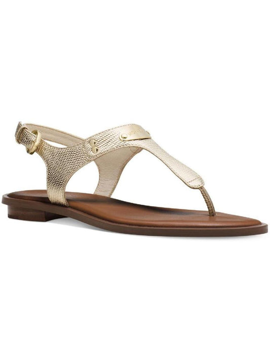 MK Plate Womens Cushioned Footbed Ankle Strap Thong Sandals