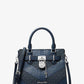Hamilton Medium Signature Logo and Snake Embossed Satchel