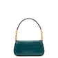 Gramercy Croc Embossed Leather Small Flap Shoulder Bag