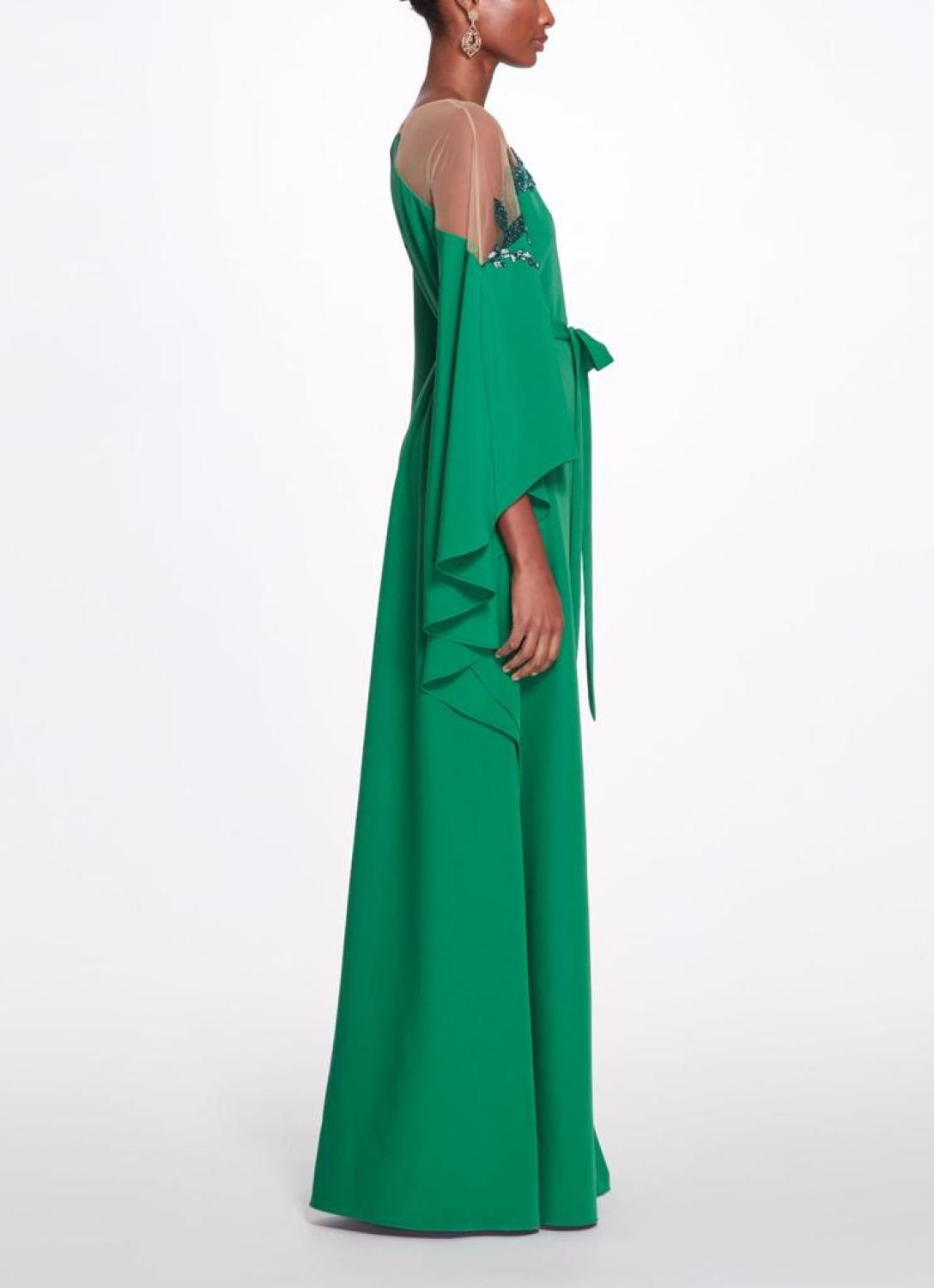 Jewel Neck Kaftan Gown