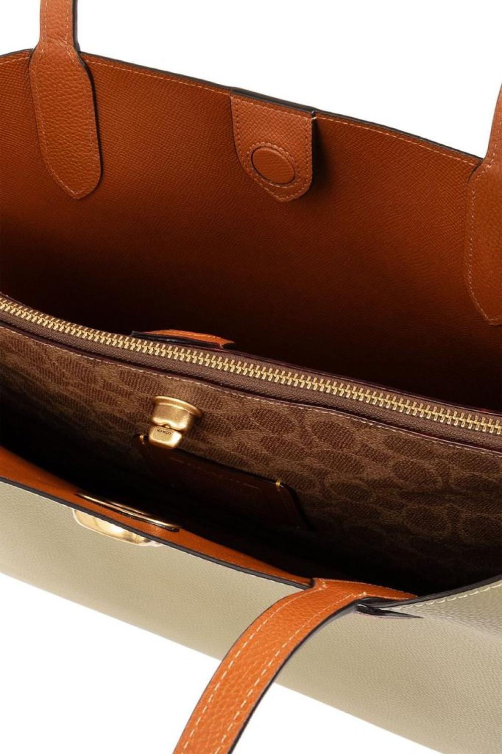 Coach Logo Plaque Twist-Lock Tote Bag
