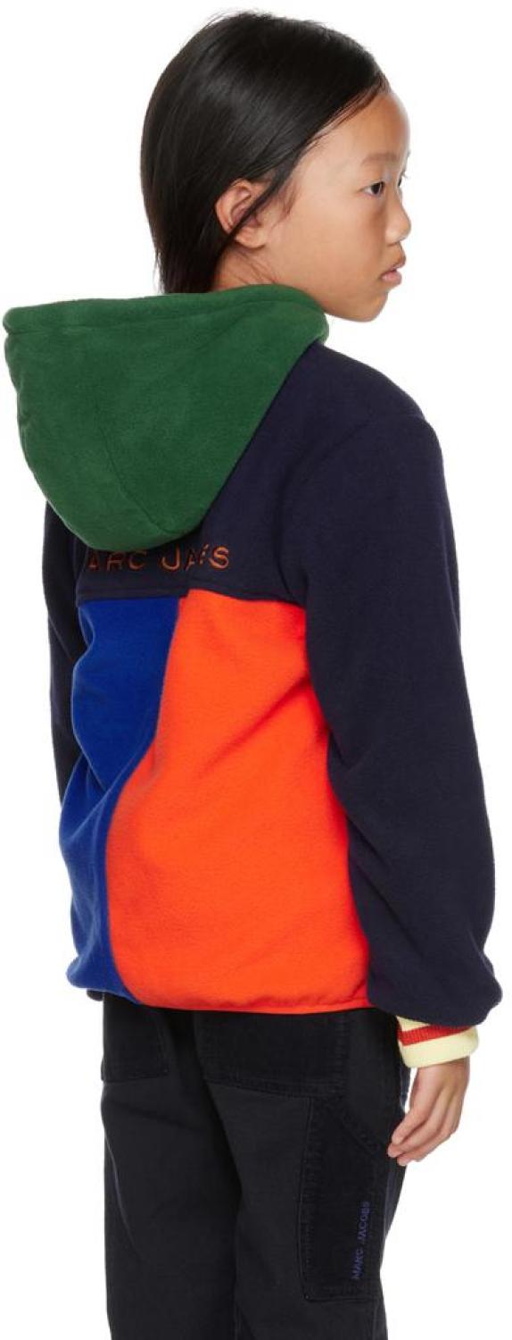Kids Multicolor Paneled Zip-Up Hoodie