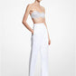 Hand-Embroidered Crystal Double Crepe Sablé Trousers