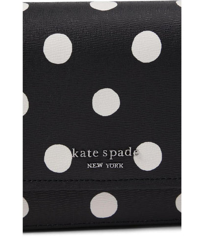 Morgan Sunshine Dot Printed Pvc Flap Chain Wallet