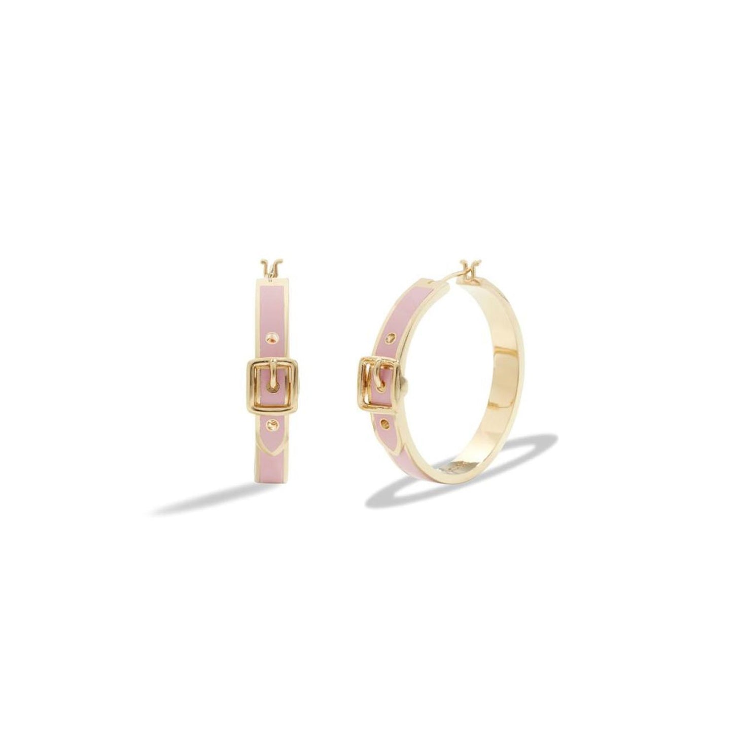 Enamel Buckle Hoop Earrings