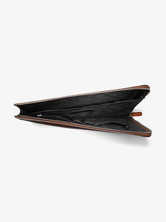 Hudson Crocodile Embossed Leather Laptop Case