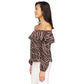 Women's Printed Stadium Ruffled-Overlay Off-The-Shoulder Top, Regular & Petite