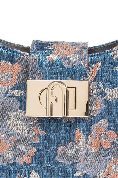 Furla Floral Patterned Logo Engraved Tote Bag