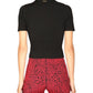 Michael Michael Kors Buttoned Rib Knit Polo Top