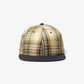 Plaid Stretch Cotton Flat Brim Hat