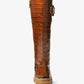 Stark Crocodile Embossed Leather Combat Boot