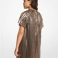 Lamé Pleated Dress