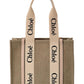 Chloé Woody Medium Canvas & Leather Tote
