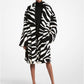 Zebra Intarsia Shearling Coat
