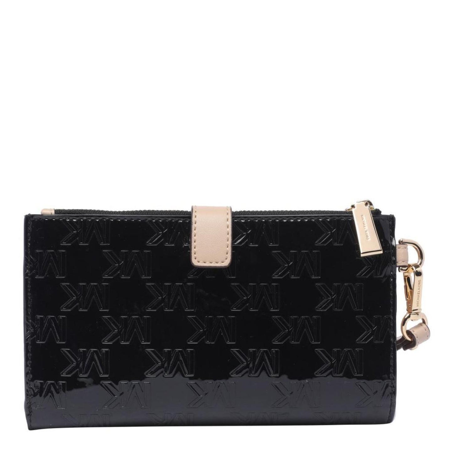 Michael Kors Logo Embossed Foldover Wallet