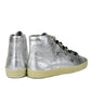 Saint Laurent Men's Metallic Leather Hi Top Sneaker