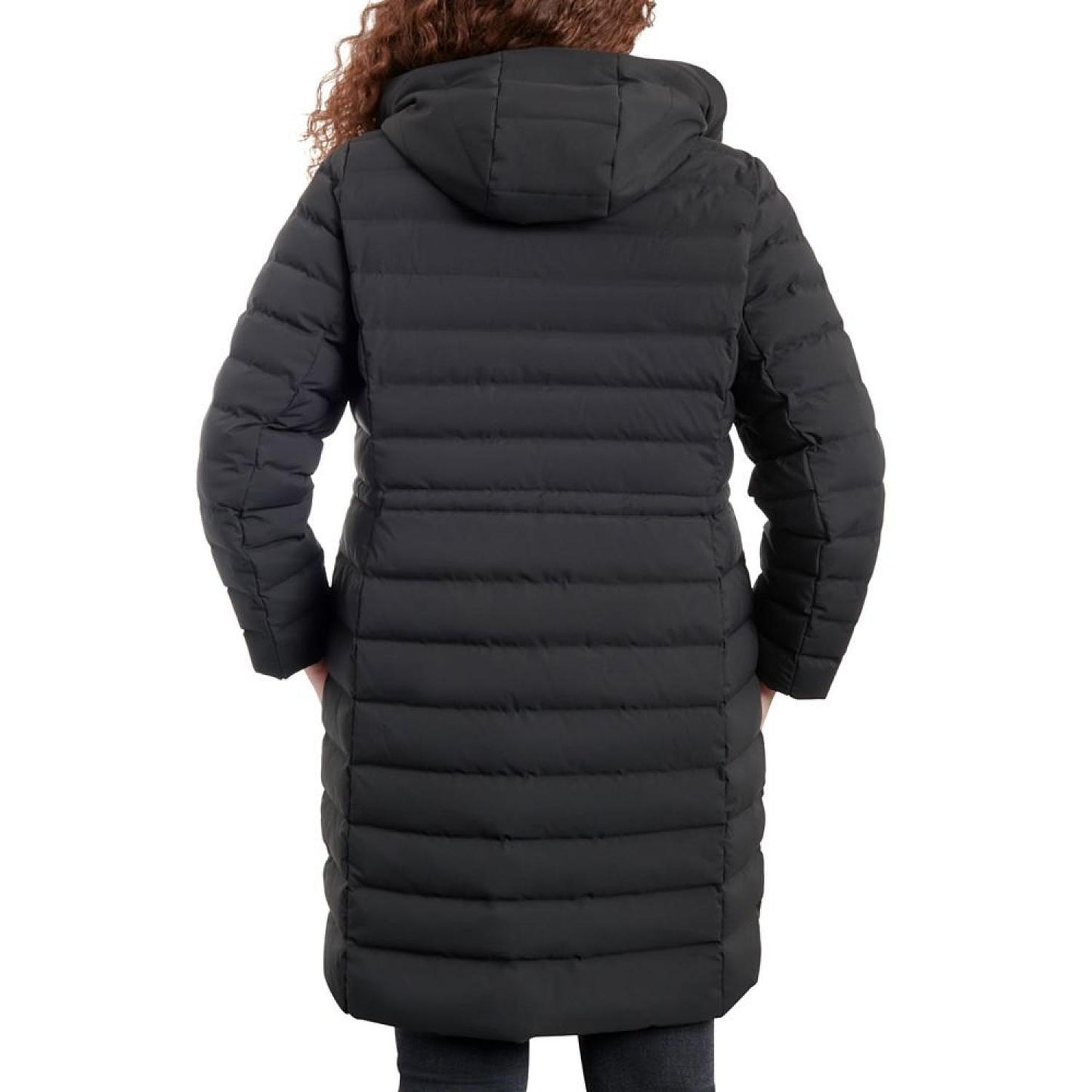 Women's Plus Size Hooded Faux-Leather-Trim Anorak Puffer Coat