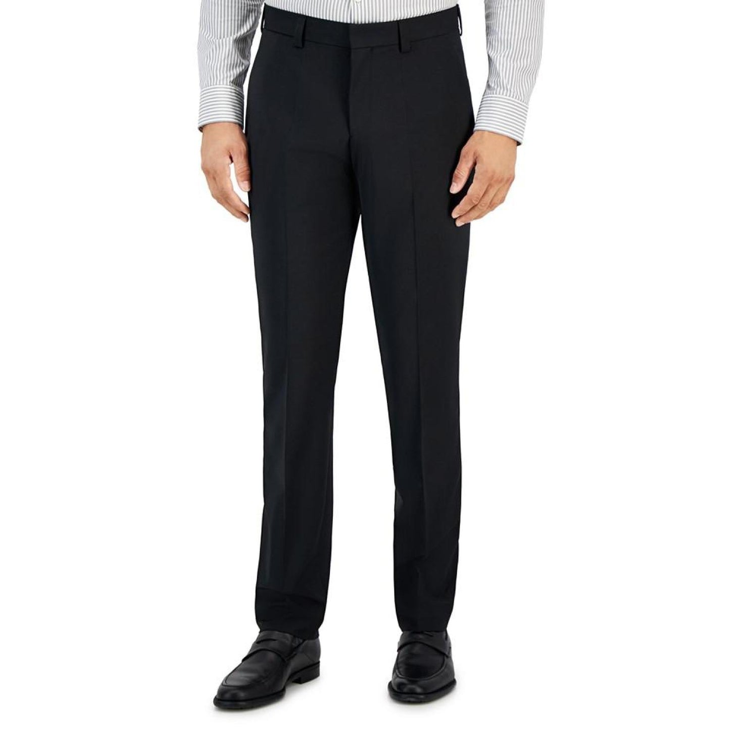 Men's Modern-Fit Solid Wool Blend Suit Trousers