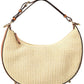 FENDI Fendigraphy Small Straw & Leather Hobo Bag