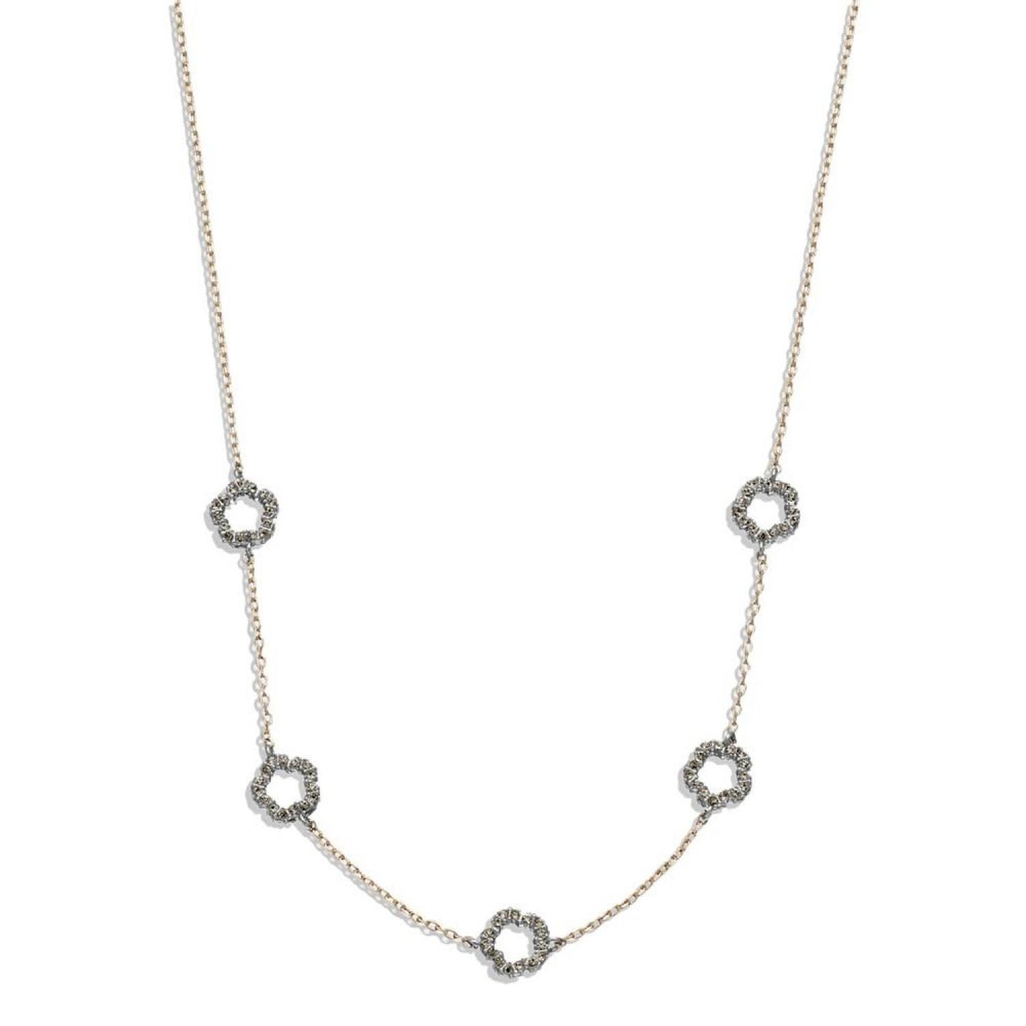 Faux Stone Signature Pave Tea Rose Necklace