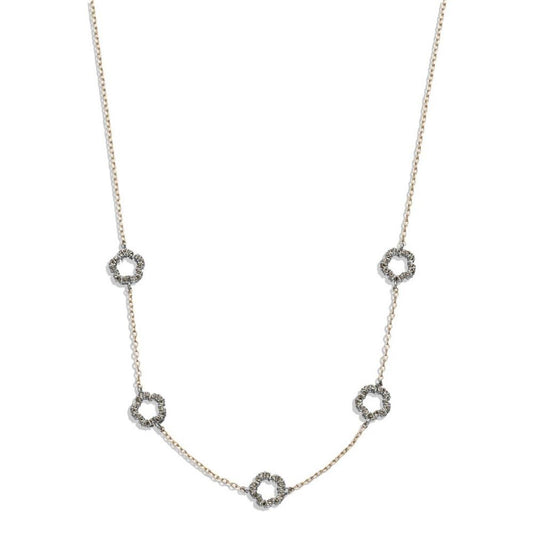 Faux Stone Signature Pave Tea Rose Necklace