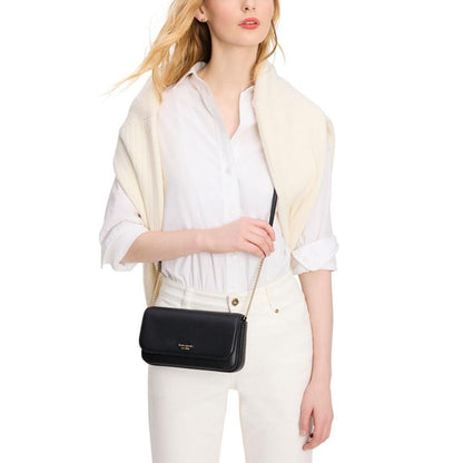 Ava Pebbled Leather Flap Chain Wallet