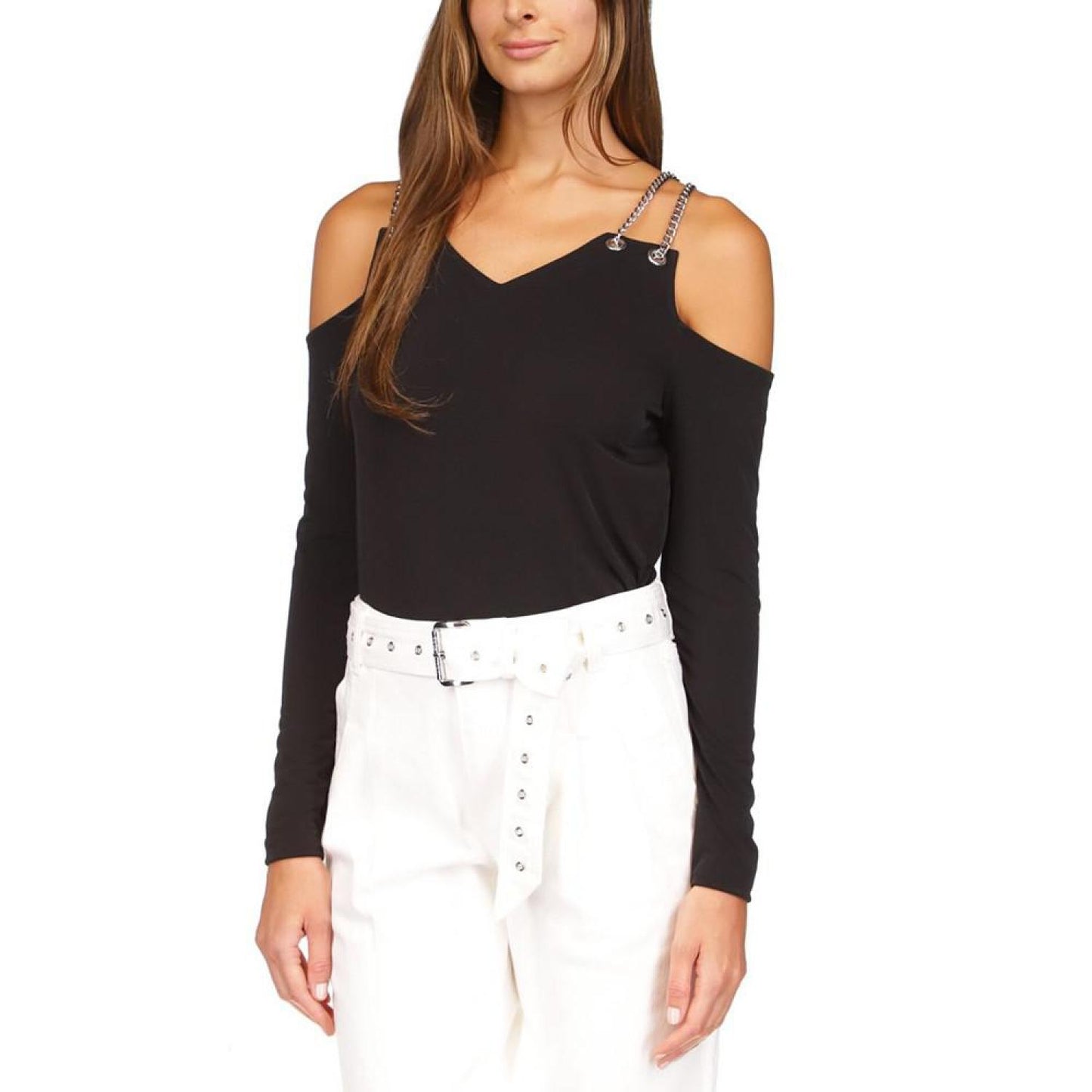 Women's Chain Cold-Shoulder Top, Regular & Petite