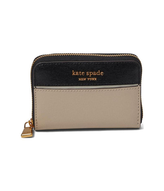 Morgan Color-Blocked Saffiano Leather Zip Card Case