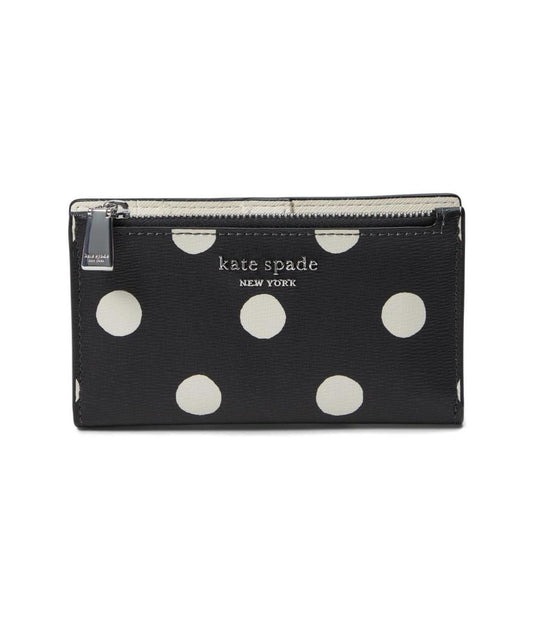 Morgan Sunshine Dot Printed PVC Small Slim Bifold Wallet