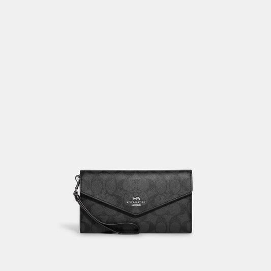 Coach Outlet Travel Envelope Wallet In Signature Canvas