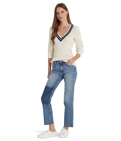High-Rise Straight Cropped Jeans