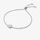 Precious Metal-Plated Sterling Silver Pavé Halo Slider Bracelet