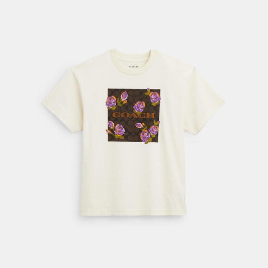 Coach Outlet Garment Dye Floral Skater T Shirt