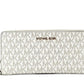 Michael Kors Jet Set Travel Large ivory Signature Continental Wristlet Women's Wallet