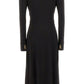 Michael Michael Kors Long Sleeved V-Neck Midi Dress