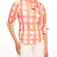 Natalya Top In Morning Plaid