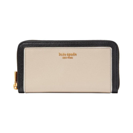 Morgan Colorblocked Saffiano Leather Zip-Around Continental Wallet
