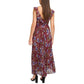 Women's Floral-Print Pleated Ruffled Maxi Dress