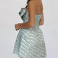 Bow-Tie Tube Dress In Green/silver
