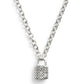 Faux Stone Signature Quilted Padlock Pendant Necklace