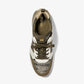 Georgie Animal Print Logo and Leather Trainer