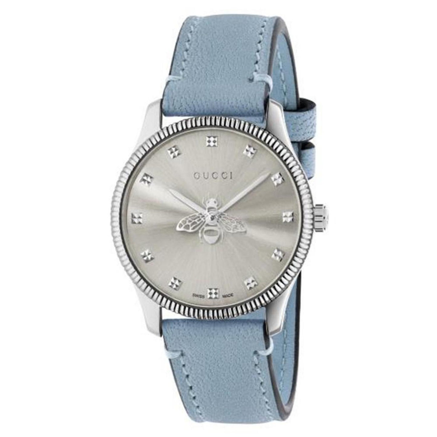 Women's Swiss G-Timeless Slim Light Blue Leather Strap Watch 29mm