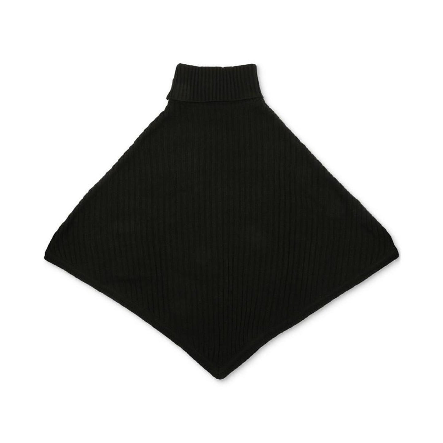 Women's Wide-Rib Button Turtleneck Poncho