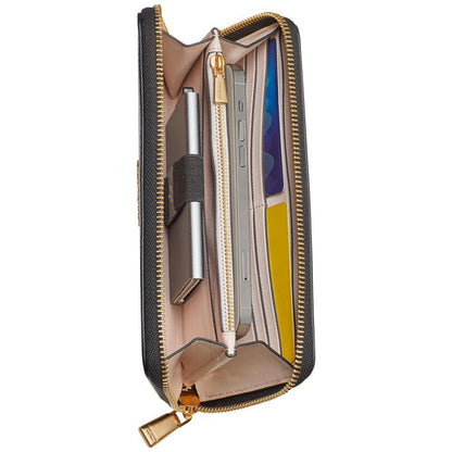 Morgan Saffiano Leather Zip Around Wallet