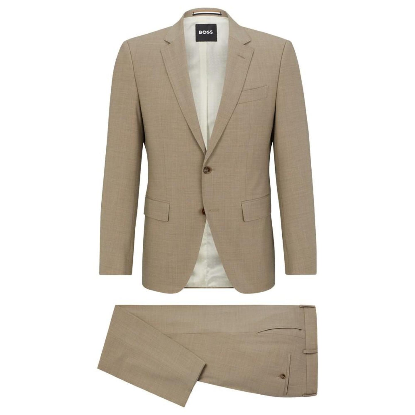 Men's Slim-Fit Melange Stretch Wool Suit, 2 Piece Set