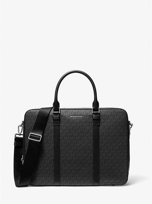 Hudson Logo and Leather Briefcase