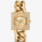 Mini Lock Pavé Gold-Tone Chain Watch